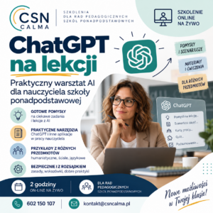 Chat GPT na lekcji - praktyczny warsztat AI dla nauczyciela szkoły ponadpodstawowej