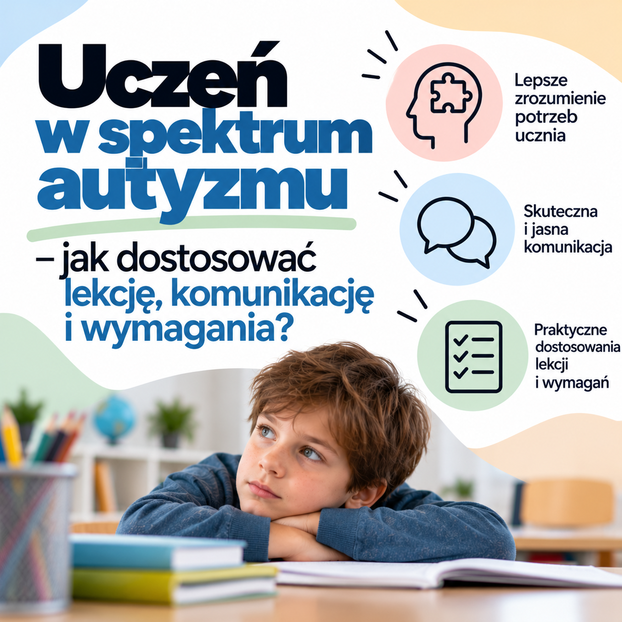 Uczeń w spektrum autyzmu – jak dostosować lekcję, komunikację i wymagania?