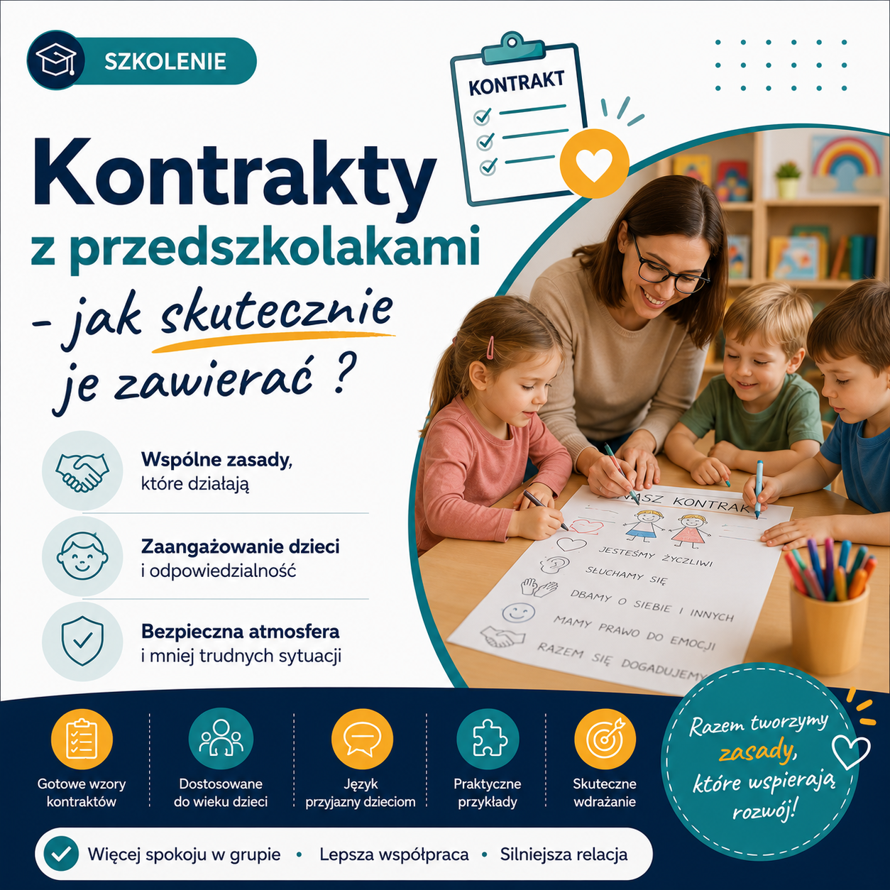 Jak skutecznie zawierać kontrakty z przedszkolakami (online na żywo) 22.10.2026 18:00-20:00