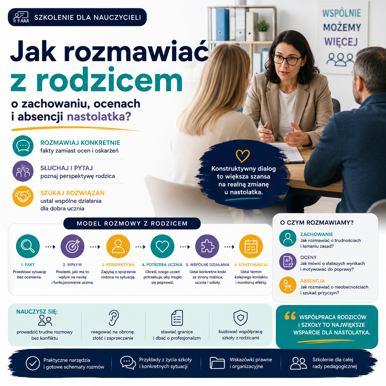 Jak rozmawiać z rodzicem o zachowaniu, ocenach i absencji nastolatka? (online na żywo) 02.12.2026 18:00-20:00